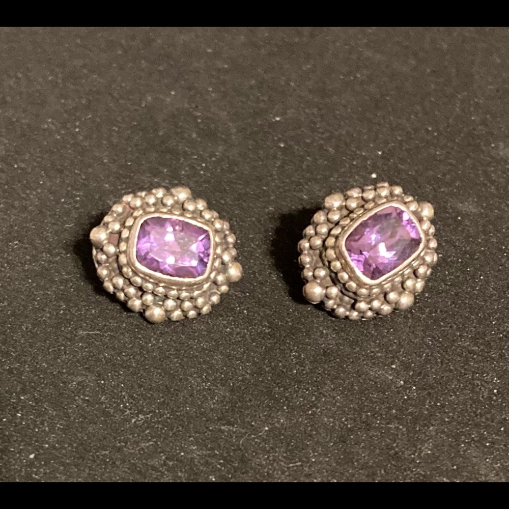 11.5 gram Amethyst & Silver Earrings